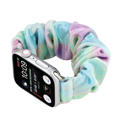 Flannel Hair Ring Strap Watch Band For Apple Watch Series 9&8&7 41mm / SE 3&SE 2&6&SE&5&4 40mm / 3&2&1 38mm(14) by bashfashion