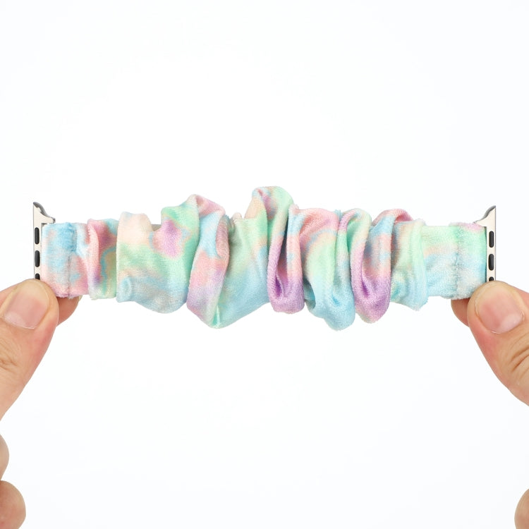 Flannel Hair Ring Strap Watch Band For Apple Watch Series 9&8&7 41mm / SE 3&SE 2&6&SE&5&4 40mm / 3&2&1 38mm(14) by bashfashion