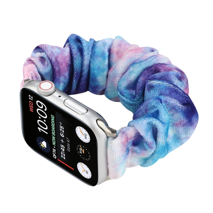 Flannel Hair Ring Strap Watch Band For Apple Watch Series 9&8&7 41mm / SE 3&SE 2&6&SE&5&4 40mm / 3&2&1 38mm(15) by bashfashion