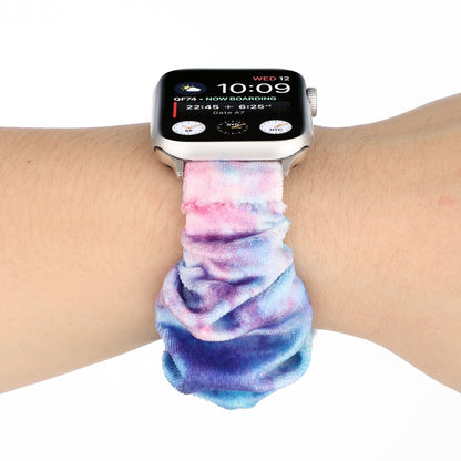 Flannel Hair Ring Strap Watch Band For Apple Watch Series 9&8&7 41mm / SE 3&SE 2&6&SE&5&4 40mm / 3&2&1 38mm(15) by bashfashion