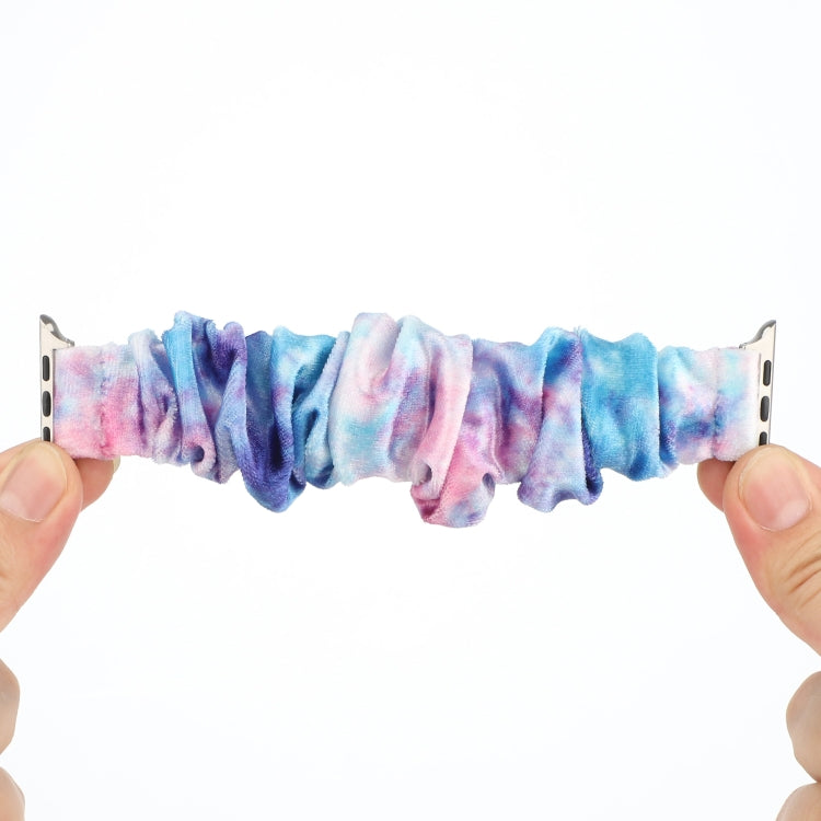 Flannel Hair Ring Strap Watch Band For Apple Watch Series 9&8&7 41mm / SE 3&SE 2&6&SE&5&4 40mm / 3&2&1 38mm(15) by bashfashion