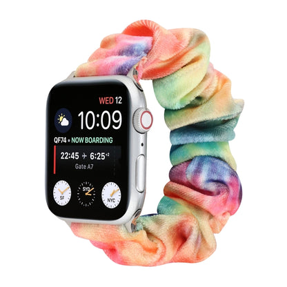 Flannel Hair Ring Strap Watch Band For Apple Watch Series 9&8&7 41mm / SE 3&SE 2&6&SE&5&4 40mm / 3&2&1 38mm(17) by bashfashion