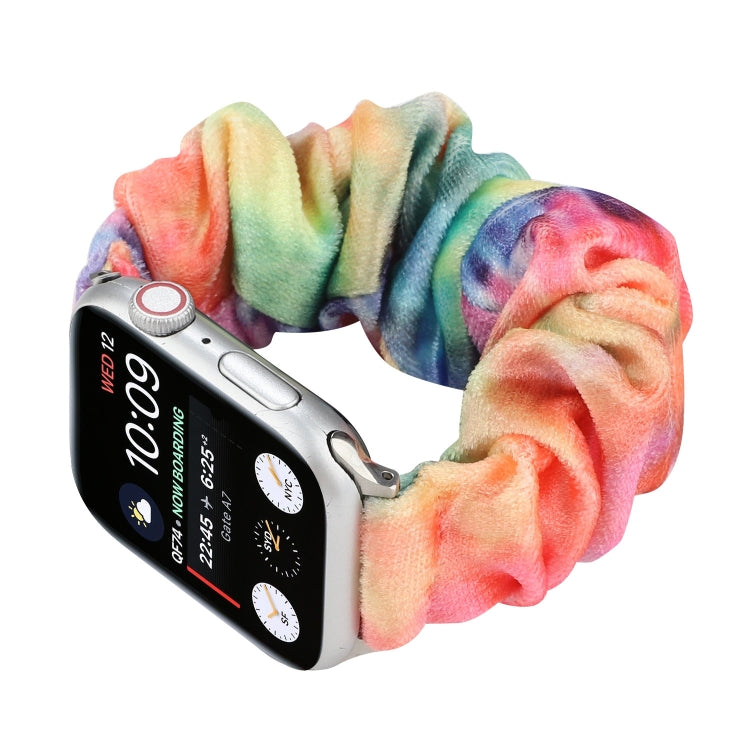 Flannel Hair Ring Strap Watch Band For Apple Watch Series 9&8&7 41mm / SE 3&SE 2&6&SE&5&4 40mm / 3&2&1 38mm(17) by bashfashion