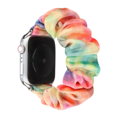 Flannel Hair Ring Strap Watch Band For Apple Watch Series 9&8&7 41mm / SE 3&SE 2&6&SE&5&4 40mm / 3&2&1 38mm(17) by bashfashion
