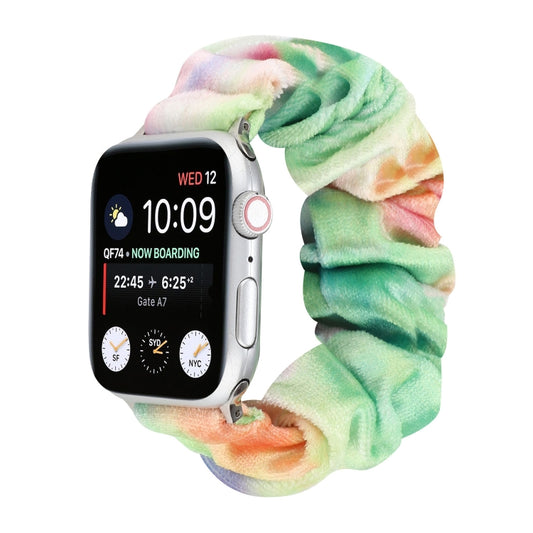 Flannel Hair Ring Strap Watch Band For Apple Watch Series 9&8&7 41mm / SE 3&SE 2&6&SE&5&4 40mm / 3&2&1 38mm(18) by bashfashion