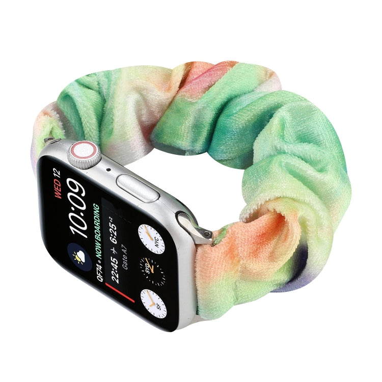 Flannel Hair Ring Strap Watch Band For Apple Watch Series 9&8&7 41mm / SE 3&SE 2&6&SE&5&4 40mm / 3&2&1 38mm(18) by bashfashion