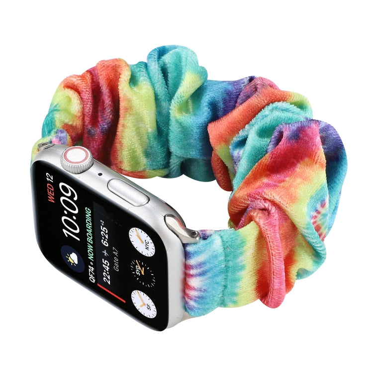 Flannel Hair Ring Strap Watch Band For Apple Watch Series 9&8&7 41mm / SE 3&SE 2&6&SE&5&4 40mm / 3&2&1 38mm(19) by bashfashion