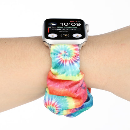 Flannel Hair Ring Strap Watch Band For Apple Watch Series 9&8&7 41mm / SE 3&SE 2&6&SE&5&4 40mm / 3&2&1 38mm(19) by bashfashion