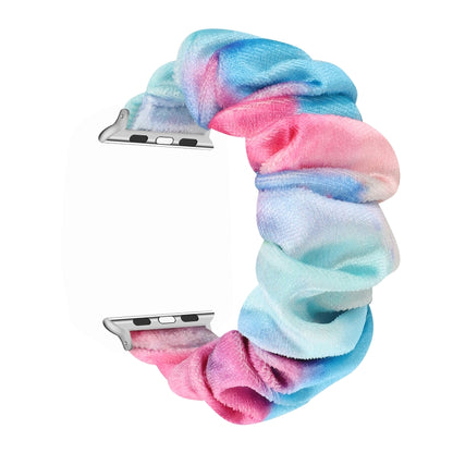 Flannel Hair Ring Strap Watch Band For Apple Watch Series 9&8&7 41mm / SE 3&SE 2&6&SE&5&4 40mm / 3&2&1 38mm(20) by bashfashion