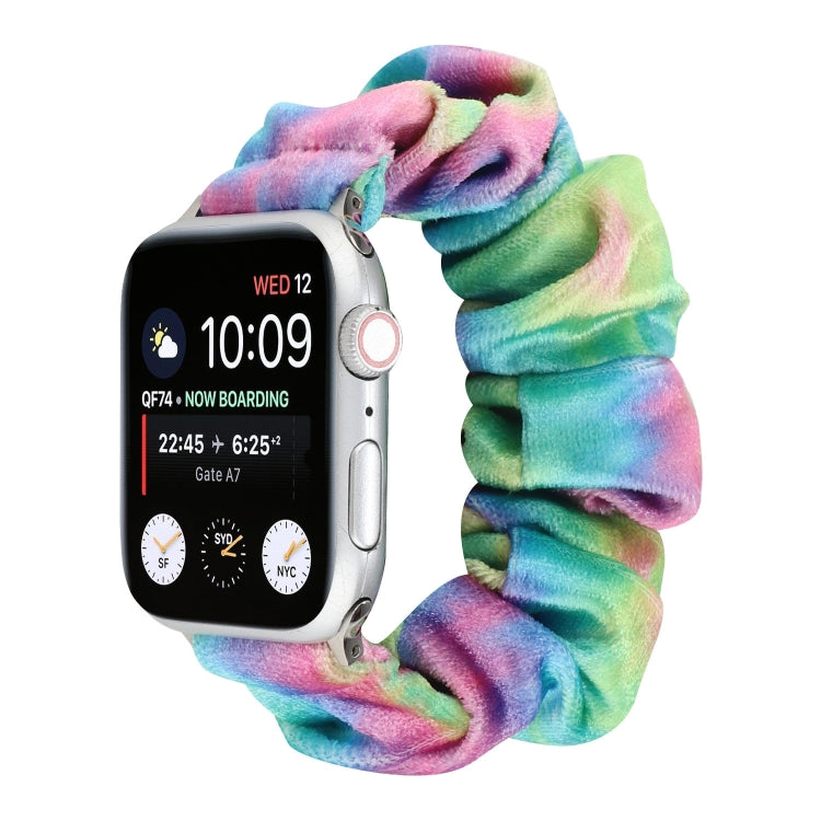Flannel Hair Ring Strap Watch Band For Apple Watch Series 9&8&7 41mm / SE 3&SE 2&6&SE&5&4 40mm / 3&2&1 38mm(21) by bashfashion