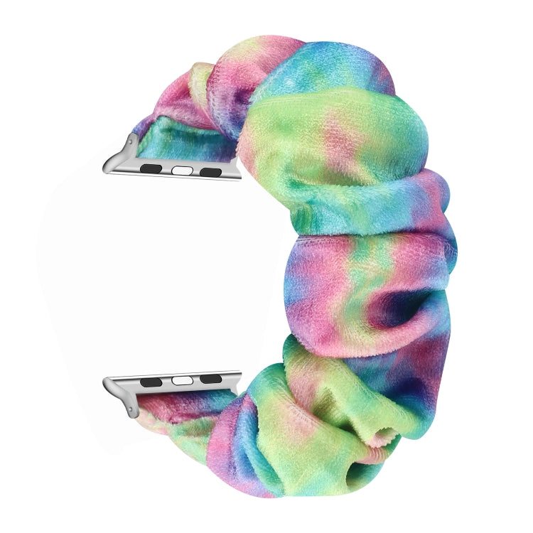 Flannel Hair Ring Strap Watch Band For Apple Watch Series 9&8&7 41mm / SE 3&SE 2&6&SE&5&4 40mm / 3&2&1 38mm(21) by bashfashion