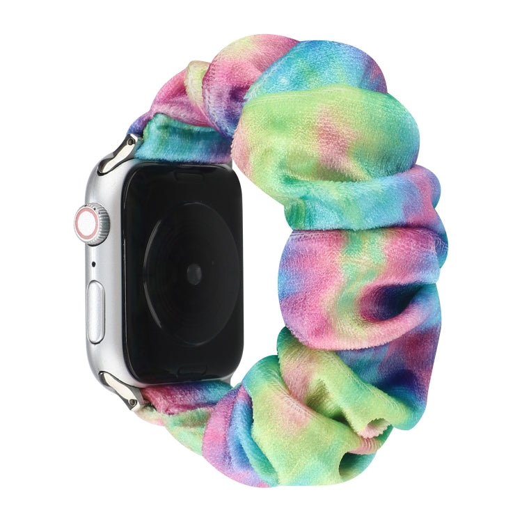 Flannel Hair Ring Strap Watch Band For Apple Watch Series 9&8&7 41mm / SE 3&SE 2&6&SE&5&4 40mm / 3&2&1 38mm(21) by bashfashion
