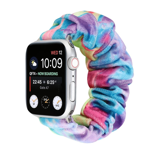 Flannel Hair Ring Strap Watch Band For Apple Watch Series 9&8&7 41mm / SE 3&SE 2&6&SE&5&4 40mm / 3&2&1 38mm(22) by bashfashion