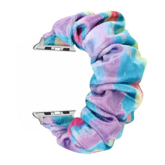 Flannel Hair Ring Strap Watch Band For Apple Watch Series 9&8&7 41mm / SE 3&SE 2&6&SE&5&4 40mm / 3&2&1 38mm(22) by bashfashion