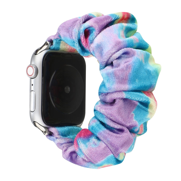 Flannel Hair Ring Strap Watch Band For Apple Watch Series 9&8&7 41mm / SE 3&SE 2&6&SE&5&4 40mm / 3&2&1 38mm(22) by bashfashion