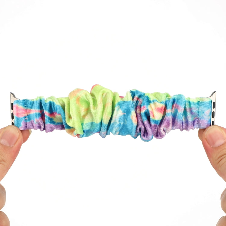 Flannel Hair Ring Strap Watch Band For Apple Watch Series 9&8&7 41mm / SE 3&SE 2&6&SE&5&4 40mm / 3&2&1 38mm(22) by bashfashion