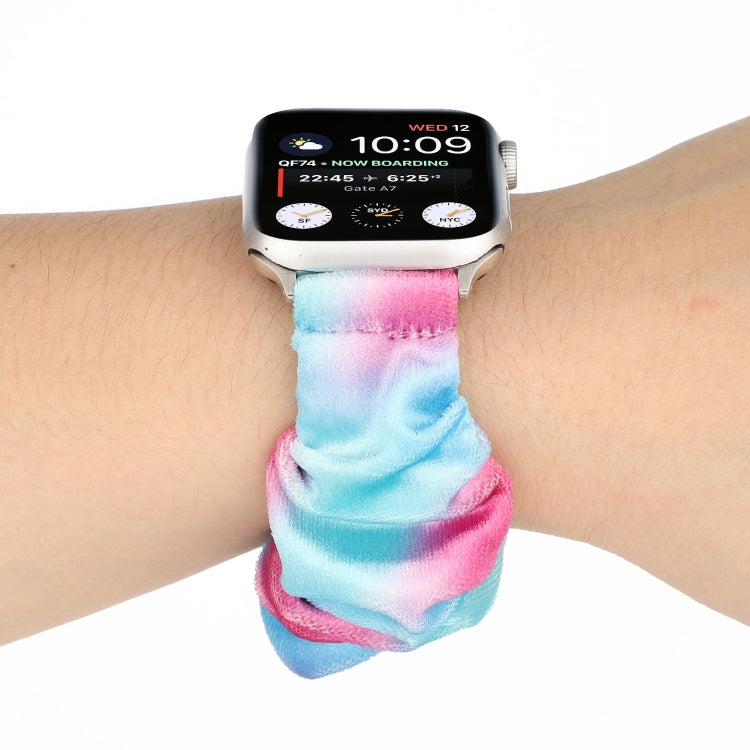 Flannel Hair Ring Strap Watch Band For Apple Watch Series 9&8&7 41mm / SE 3&SE 2&6&SE&5&4 40mm / 3&2&1 38mm(23) by bashfashion