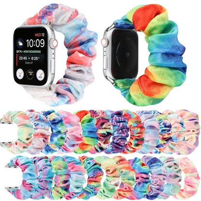Flannel Hair Ring Strap Watch Band For Apple Watch Series 9&8&7 41mm / SE 3&SE 2&6&SE&5&4 40mm / 3&2&1 38mm(21) by bashfashion
