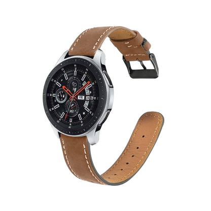 For Samsung Galaxy Watch 42mm Round Tail Genuine Leather Watch Band(Brown) by bashfashion