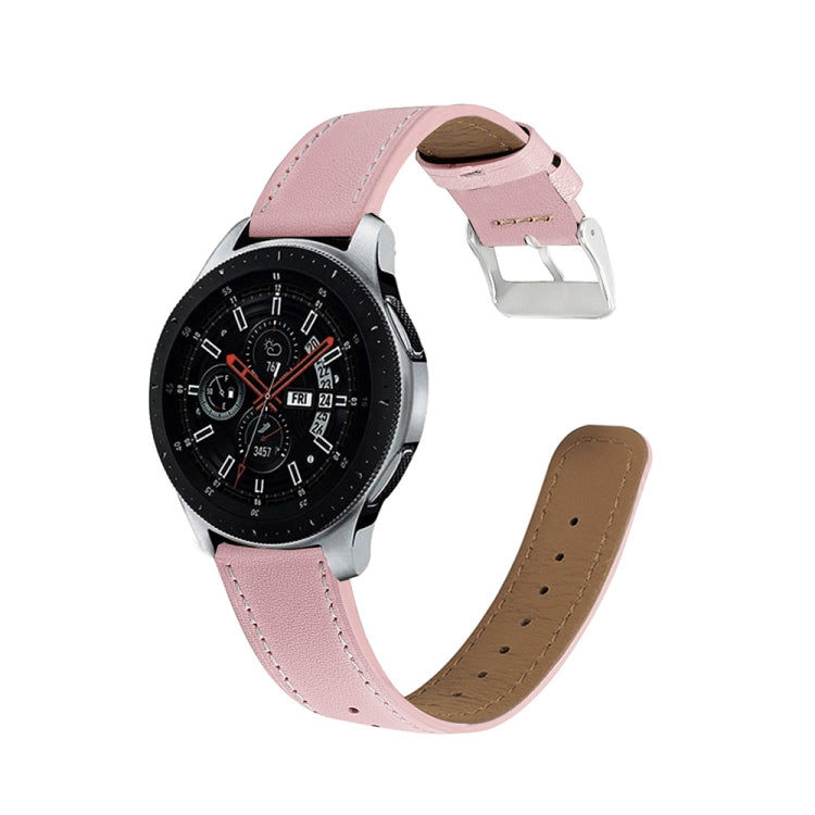 For Samsung Galaxy Watch 46mm Round Tail Leather Watch Band(Pink) by bashfashion