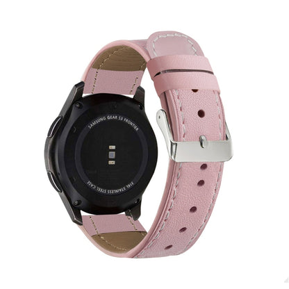 For Samsung Galaxy Watch Active / Active 2 40mm / Active 2 44mm Round Tail Leather Watch Band(Pink) by bashfashion