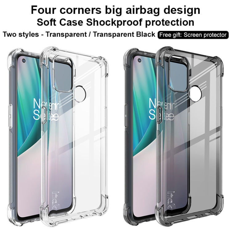 For OnePlus Nord N100 IMAK All-inclusive Shockproof Airbag TPU Case(Transparent Black) by imak