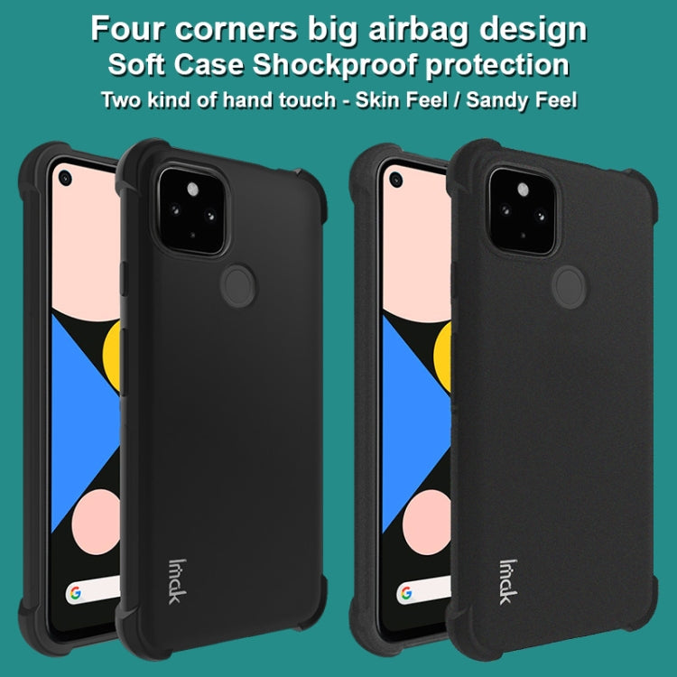 For Google Pixel 5 IMAK All-inclusive Shockproof Airbag TPU Case with Screen Protector(Metal Black) by imak