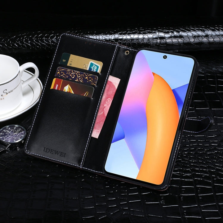 For Huawei Honor 10X Lite idewei Crocodile Texture Horizontal Flip Leather Case with Holder & Card Slots & Wallet(Black) by idewei