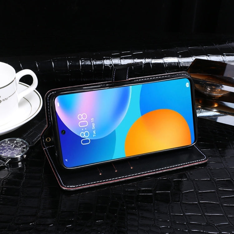 For Huawei P smart 2021 idewei Crocodile Texture Horizontal Flip Leather Case with Holder & Card Slots & Wallet(Dark Blue) by idewei