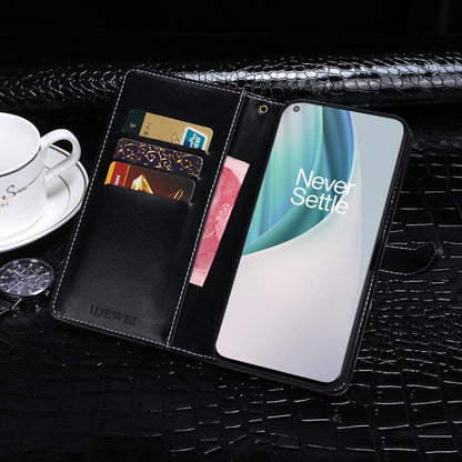 For OnePlus Nord N10 5G idewei Crocodile Texture Horizontal Flip Leather Case with Holder & Card Slots & Wallet(Dark Blue) by idewei