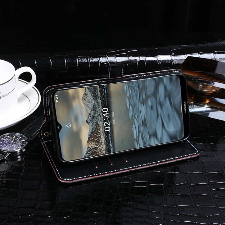 For Nokia 2.4 idewei Crocodile Texture Horizontal Flip Leather Case with Holder & Card Slots & Wallet(Dark Blue) by idewei