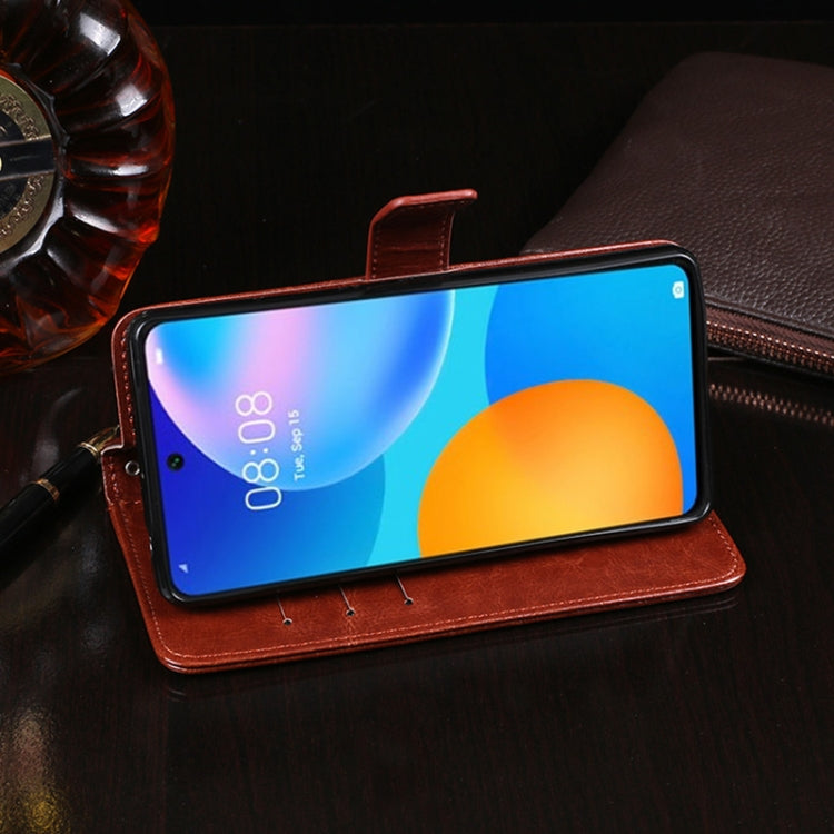 For Huawei P smart 2021 idewei Crazy Horse Texture Horizontal Flip Leather Case with Holder & Card Slots & Wallet(Red) by idewei