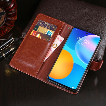 For Huawei P smart 2021 idewei Crazy Horse Texture Horizontal Flip Leather Case with Holder & Card Slots & Wallet(Red) by idewei