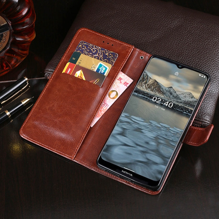 For Nokia 2.4 idewei Crazy Horse Texture Horizontal Flip Leather Case with Holder & Card Slots & Wallet(Red) by idewei