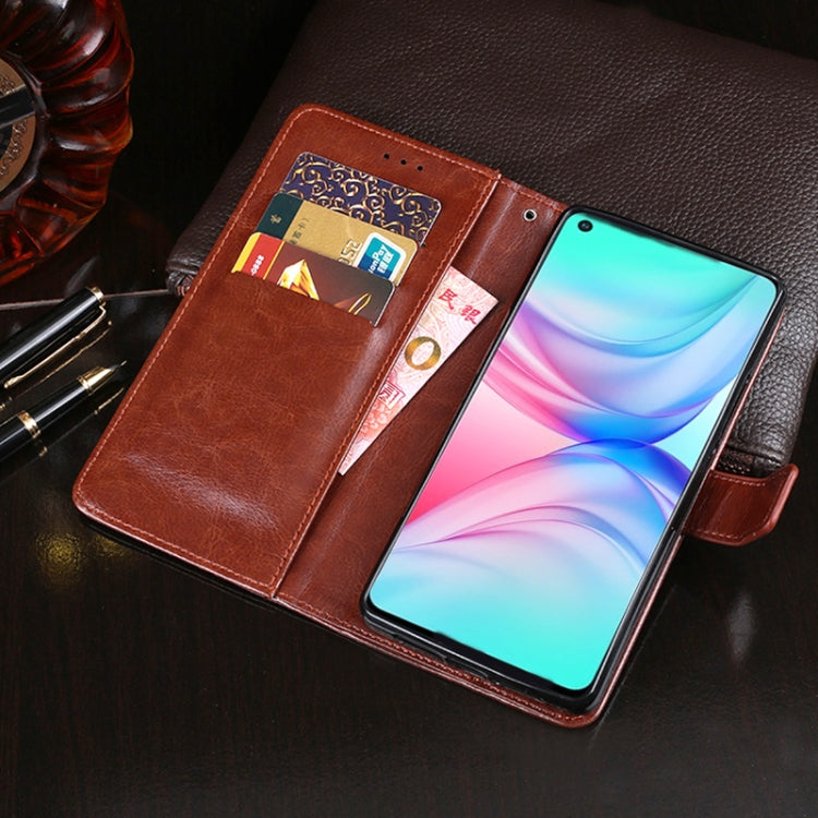 For Infinix Hot 10 idewei Crazy Horse Texture Horizontal Flip Leather Case with Holder & Card Slots & Wallet(Dark Blue) by idewei