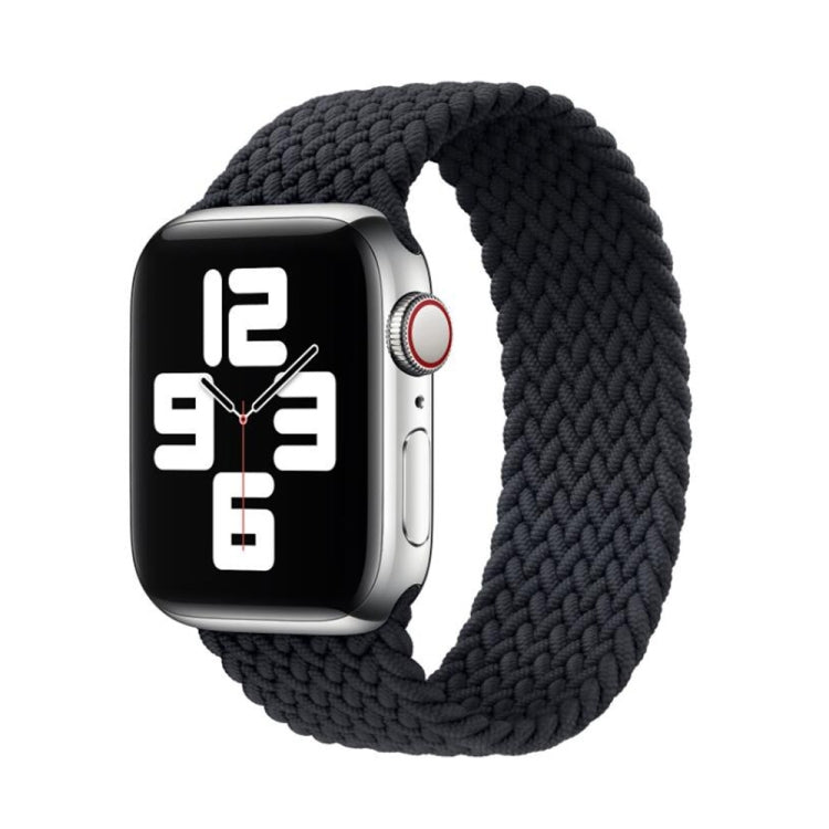 Nylon Single-turn Braided Watch Band For Apple Watch Series 9&8&7 41mm / SE 3&SE 2&6&SE&5&4 40mm / 3&2&1 38mm, Length:S 130mm(Black) by bashfashion
