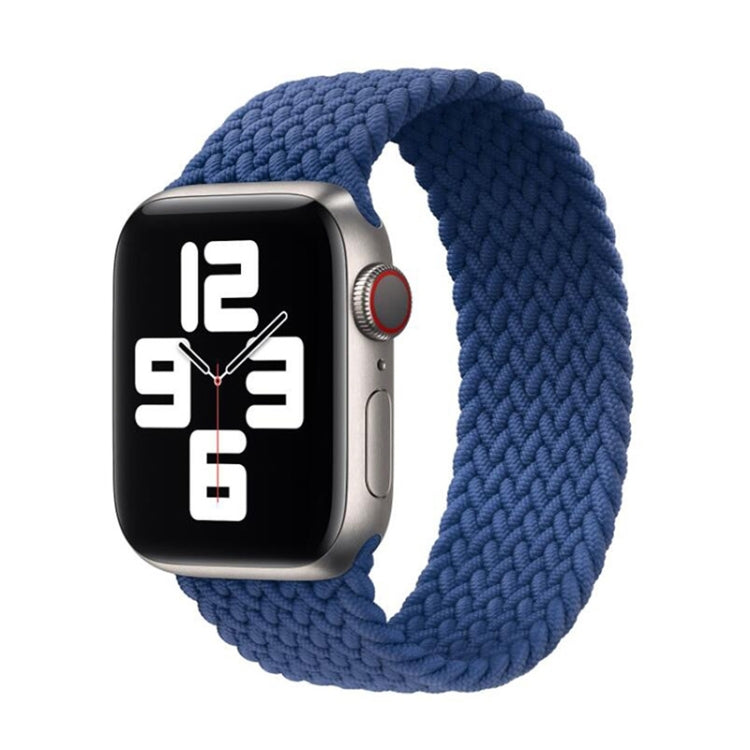 Nylon Single-turn Braided Watch Band For Apple Watch Series 9&8&7 41mm / SE 3&SE 2&6&SE&5&4 40mm / 3&2&1 38mm, Length:S 130mm(Blue) by bashfashion