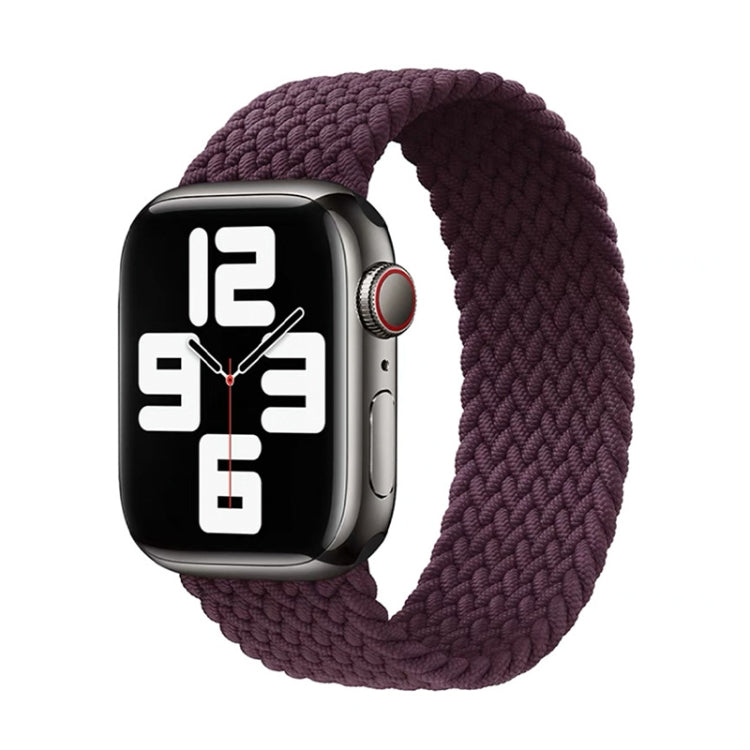 Nylon Single-turn Braided Watch Band For Apple Watch Series 9&8&7 41mm / SE 3&SE 2&6&SE&5&4 40mm / 3&2&1 38mm, Length:S 130mm(Crimson Cherry) by bashfashion