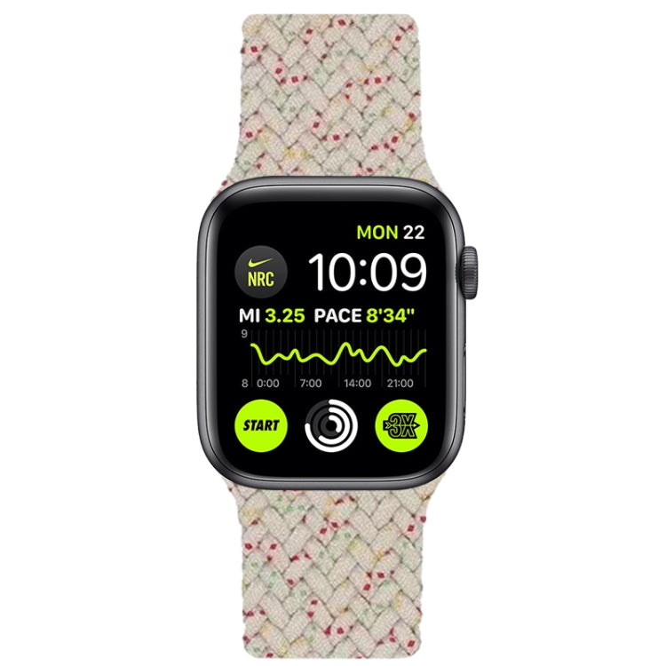 Nylon Single-turn Braided Watch Band For Apple Watch Series 9&8&7 41mm / SE 3&SE 2&6&SE&5&4 40mm / 3&2&1 38mm, Length:S 130mm (Starlight White) by bashfashion