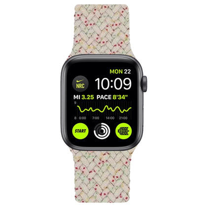 Nylon Single-turn Braided Watch Band For Apple Watch Series 9&8&7 41mm / SE 3&SE 2&6&SE&5&4 40mm / 3&2&1 38mm, Length:S 130mm (Starlight White) by bashfashion