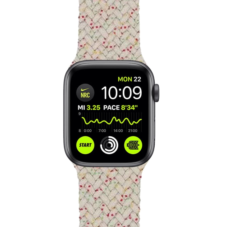 Nylon Single-turn Braided Watch Band For Apple Watch Series 9&8&7 41mm / SE 3&SE 2&6&SE&5&4 40mm / 3&2&1 38mm, Length:S 130mm (Starlight White) by bashfashion