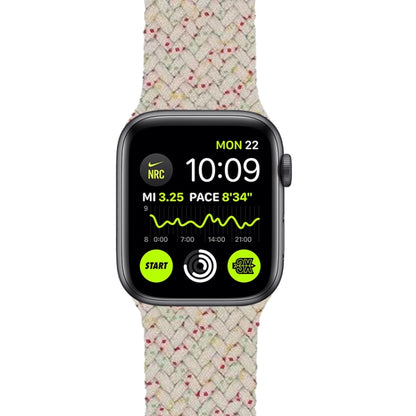 Nylon Single-turn Braided Watch Band For Apple Watch Series 9&8&7 41mm / SE 3&SE 2&6&SE&5&4 40mm / 3&2&1 38mm, Length:S 130mm (Starlight White) by bashfashion