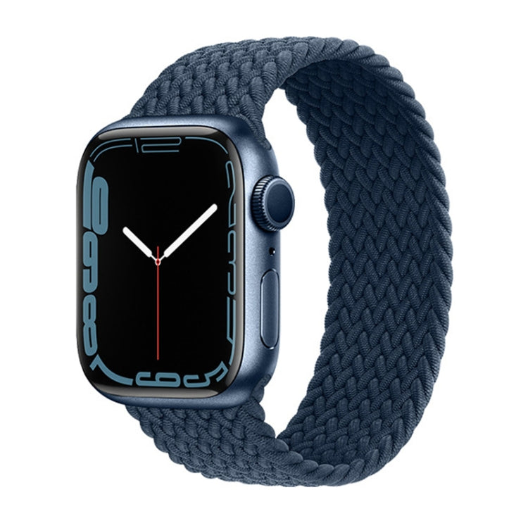 Nylon Single-turn Braided Watch Band For Apple Watch Series 9&8&7 41mm / SE 3&SE 2&6&SE&5&4 40mm / 3&2&1 38mm, Length:S 130mm (Starlight Blue) by bashfashion