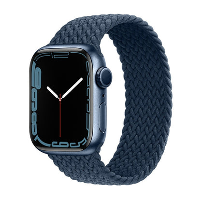 Nylon Single-turn Braided Watch Band For Apple Watch Series 9&8&7 41mm / SE 3&SE 2&6&SE&5&4 40mm / 3&2&1 38mm, Length:M 145mm (Starlight Blue) by bashfashion