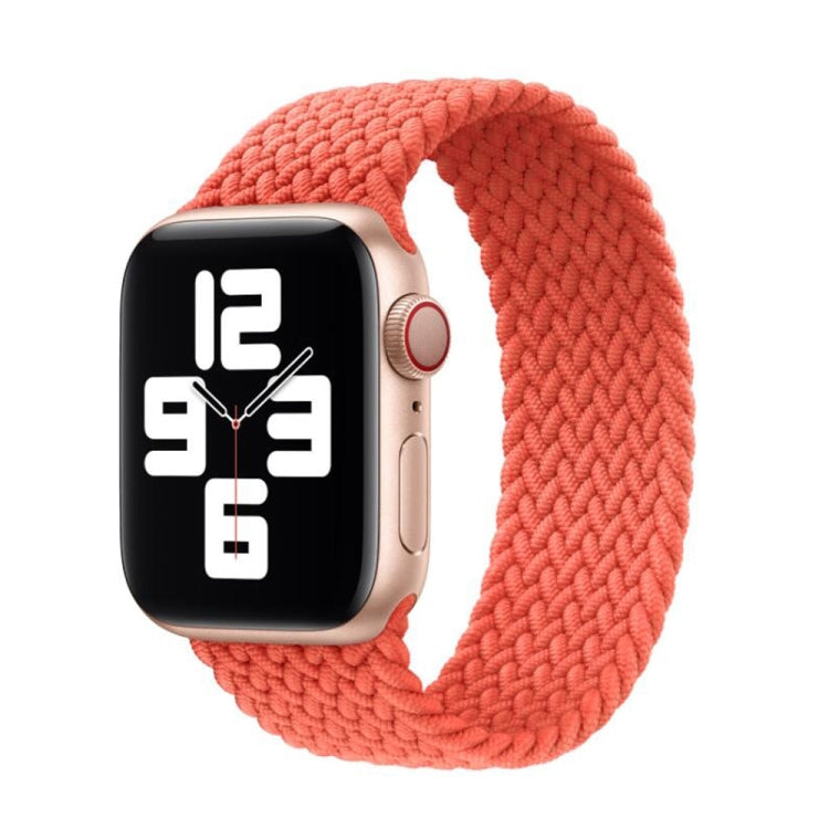 Nylon Single-turn Braided Watch Band For Apple Watch Series 7 41mm / 6 & SE & 5 & 4 40mm / 3 & 2 & 1 38mm, Length:M 145mm (Electric Orange) by bashfashion