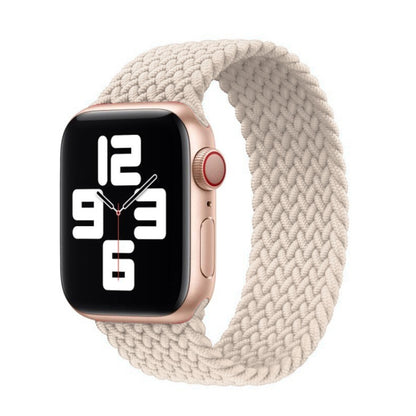 Nylon Single-turn Braided Watch Band For Apple Watch Series 9&8&7 41mm / SE 3&SE 2&6&SE&5&4 40mm / 3&2&1 38mm, Length:M 145mm (Starlight) by bashfashion
