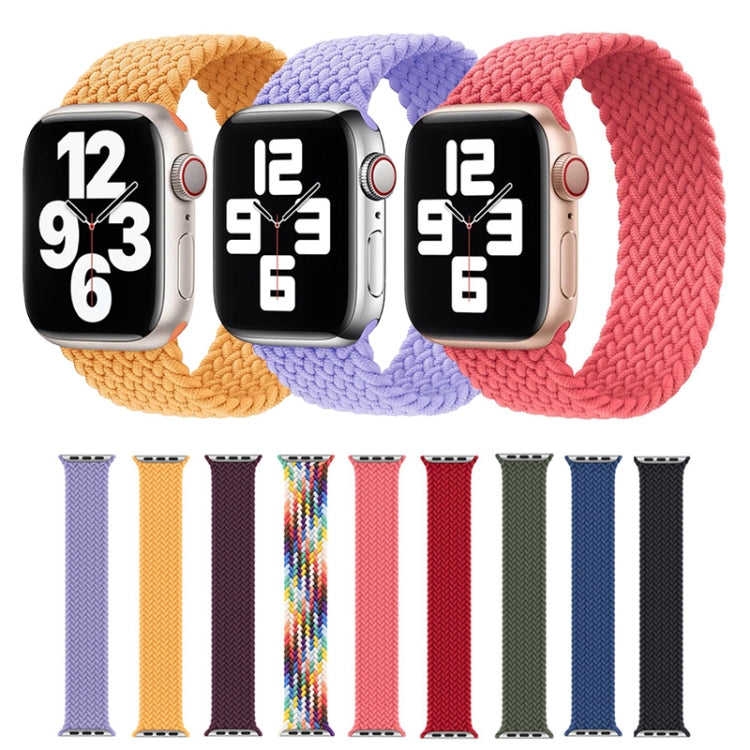 Nylon Single-turn Braided Watch Band For Apple Watch Series 9&8&7 41mm / SE 3&SE 2&6&SE&5&4 40mm / 3&2&1 38mm, Length:M 145mm (Starlight) by bashfashion