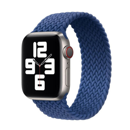 Nylon Single-turn Braided Watch Band For Apple Watch Series 9&8&7 41mm / SE 3&SE 2&6&SE&5&4 40mm / 3&2&1 38mm, Length:L 155mm(Blue) by bashfashion