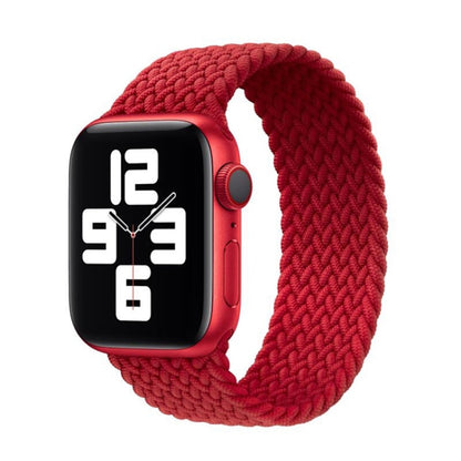 Nylon Single-turn Braided Watch Band For Apple Watch Series 7 41mm / 6 & SE & 5 & 4 40mm / 3 & 2 & 1 38mm, Length:L 155mm(Red) by bashfashion
