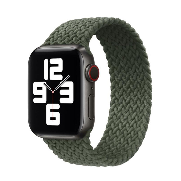 Nylon Single-turn Braided Watch Band For Apple Watch Series 7 45mm / 6 & SE & 5 & 4 44mm / 3 & 2 & 1 42mm, Length:S 138mm(Olive Green) by bashfashion